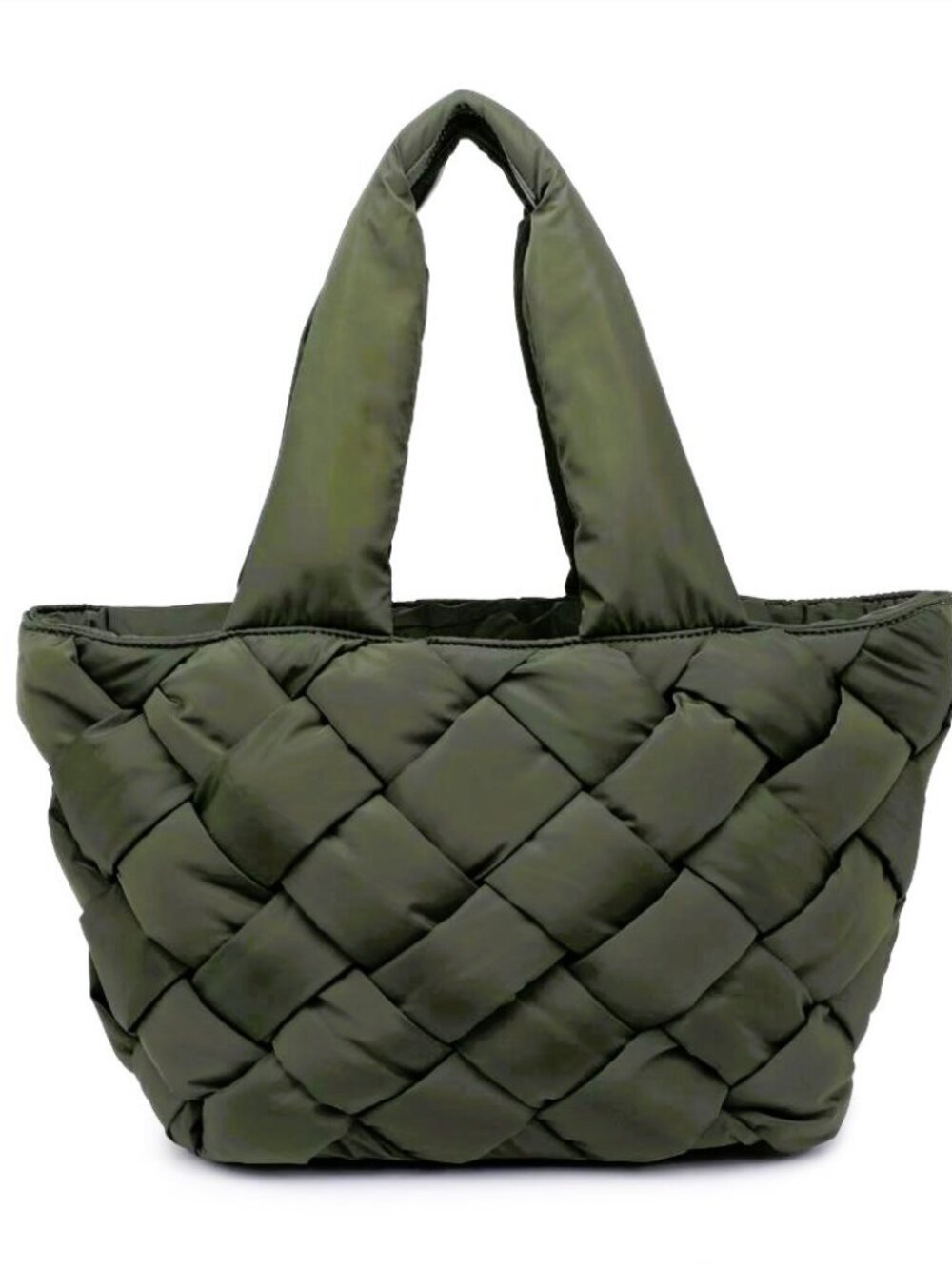 Sol and Selene Intuition Olive Woven Nylon Large Tote Bag Zipper Travel NWT